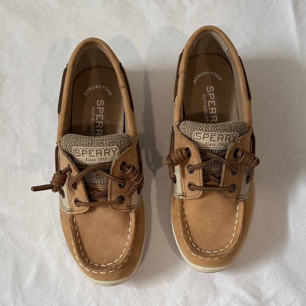 Kids Sperry Brown Leather Boat Shoes